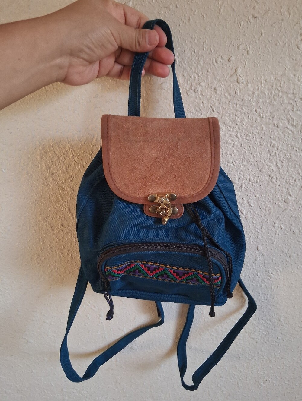 90's Small Green Drawsting Backpack